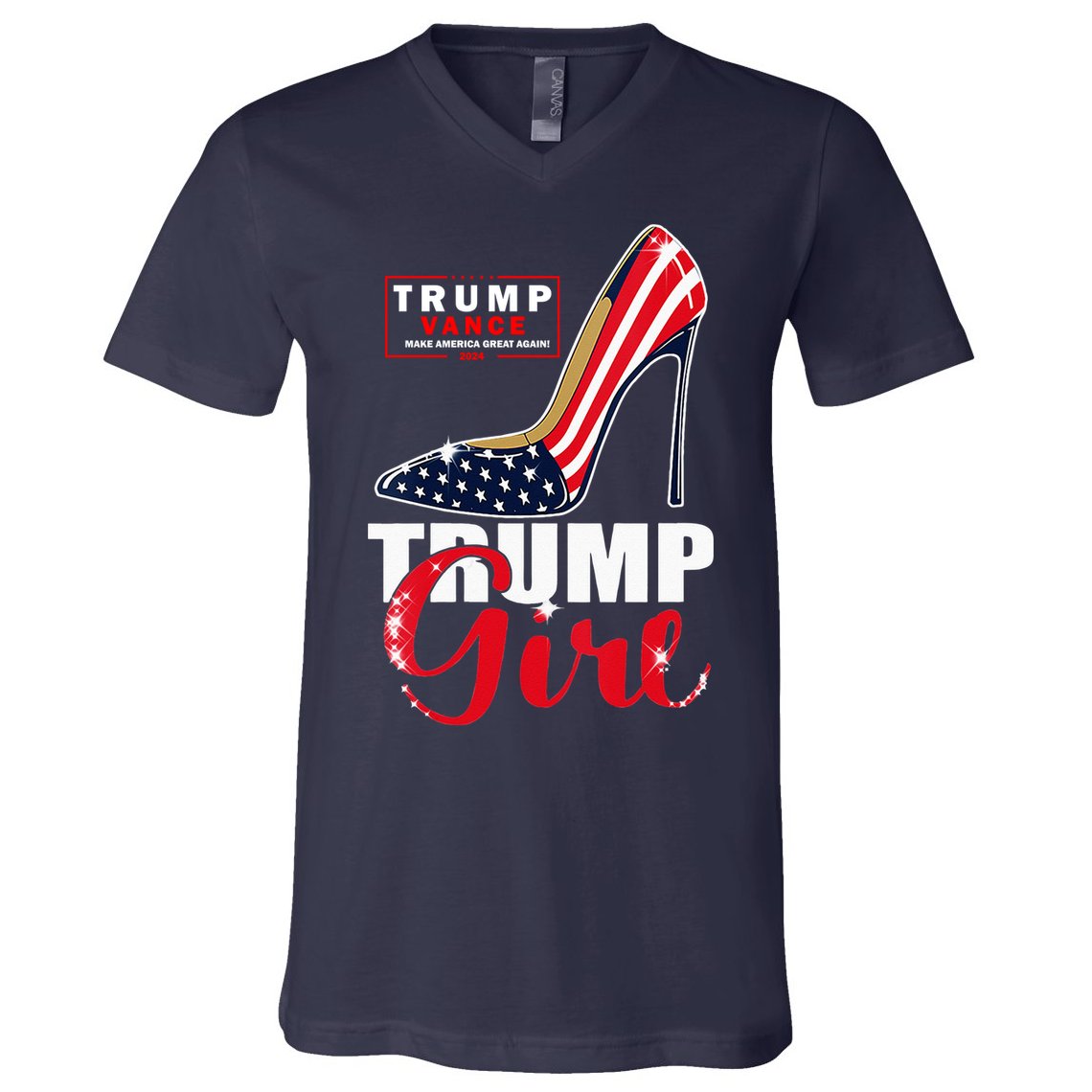 Trump Girl Donald Trump 2024 Jd Vance United States Presidential Election V-Neck T-Shirt
