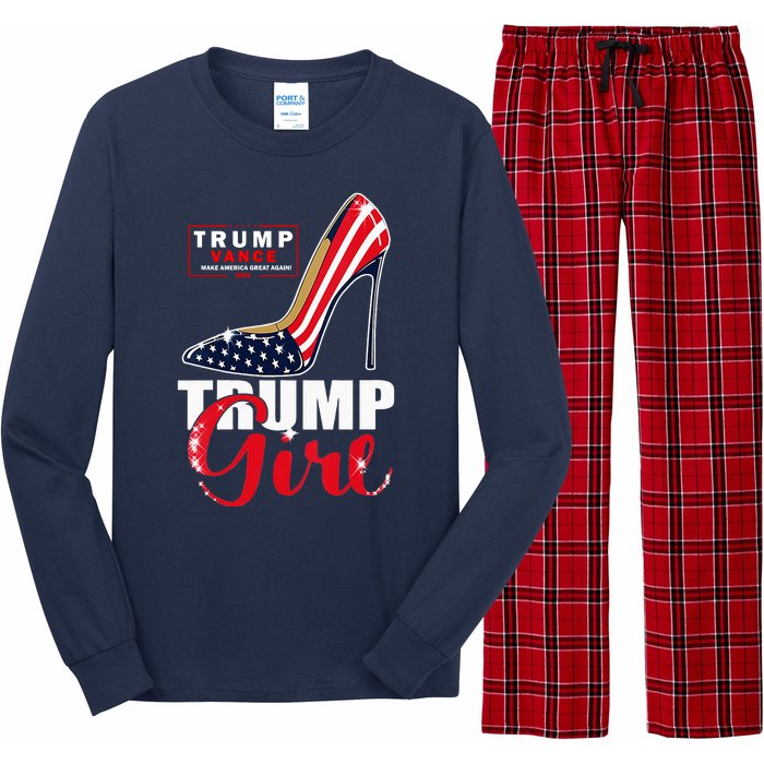 Trump Girl Donald Trump 2024 Jd Vance United States Presidential Election Long Sleeve Pajama Set