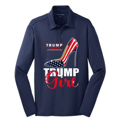 Trump Girl Donald Trump 2024 Jd Vance United States Presidential Election Silk Touch Performance Long Sleeve Polo