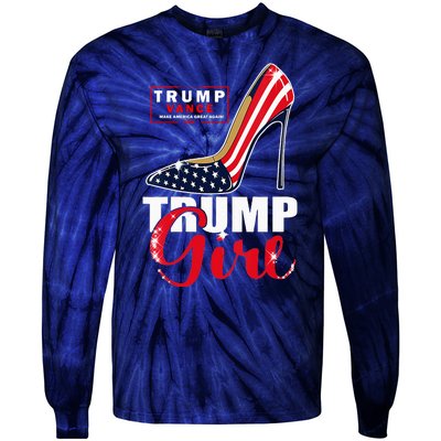 Trump Girl Donald Trump 2024 Jd Vance United States Presidential Election Tie-Dye Long Sleeve Shirt