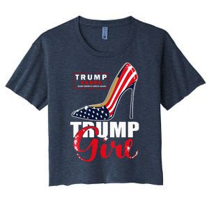 Trump Girl Donald Trump 2024 Jd Vance United States Presidential Election Women's Crop Top Tee