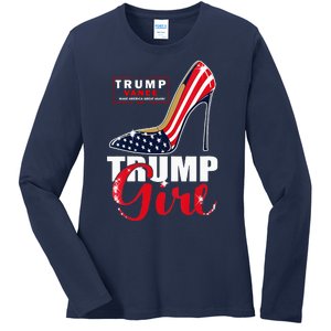 Trump Girl Donald Trump 2024 Jd Vance United States Presidential Election Ladies Long Sleeve Shirt