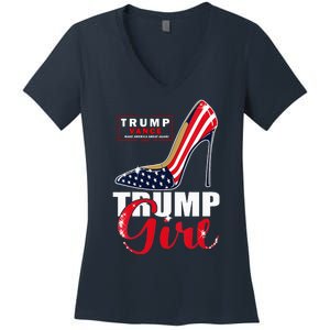 Trump Girl Donald Trump 2024 Jd Vance United States Presidential Election Women's V-Neck T-Shirt