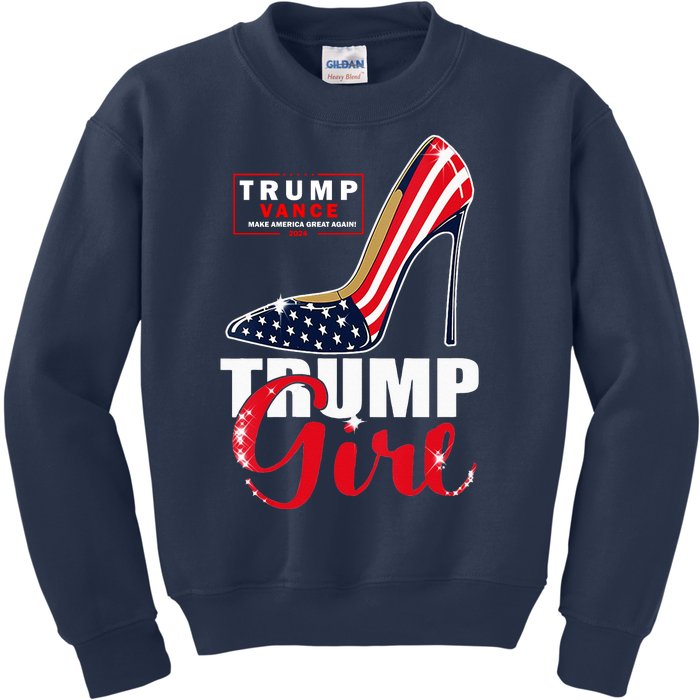 Trump Girl Donald Trump 2024 Jd Vance United States Presidential Election Kids Sweatshirt