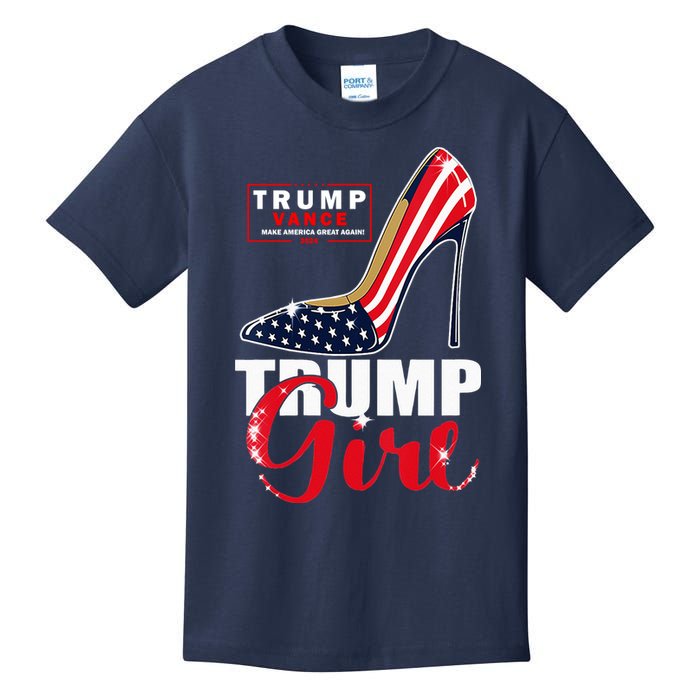 Trump Girl Donald Trump 2024 Jd Vance United States Presidential Election Kids T-Shirt