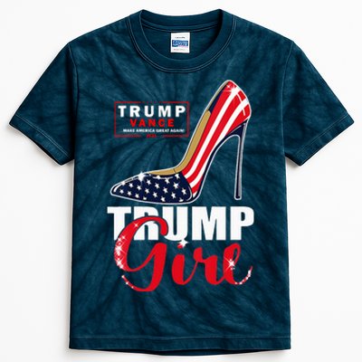 Trump Girl Donald Trump 2024 Jd Vance United States Presidential Election Kids Tie-Dye T-Shirt