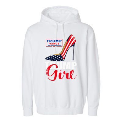 Trump Girl Donald Trump 2024 Jd Vance United States Presidential Election Garment-Dyed Fleece Hoodie