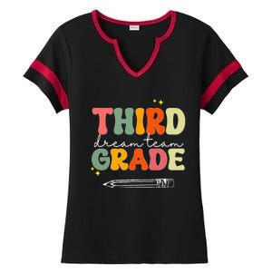 Third Grade Dream Team Teacher Appreciation Back To School Ladies Halftime Notch Neck Tee