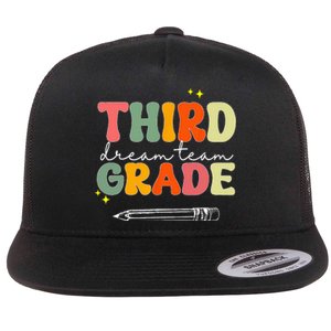 Third Grade Dream Team Teacher Appreciation Back To School Flat Bill Trucker Hat