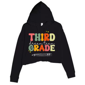 Third Grade Dream Team Teacher Appreciation Back To School Crop Fleece Hoodie