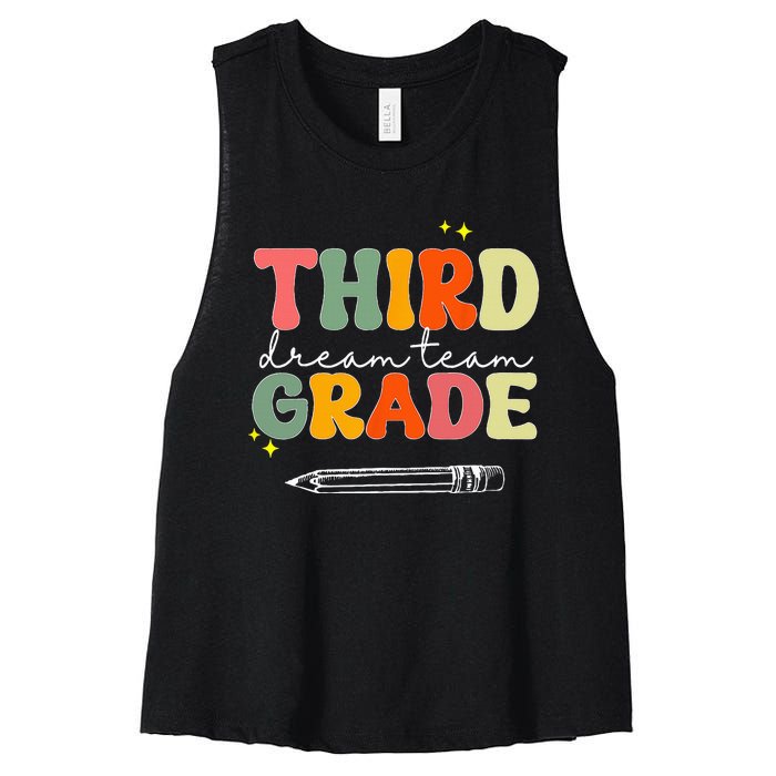 Third Grade Dream Team Teacher Appreciation Back To School Women's Racerback Cropped Tank