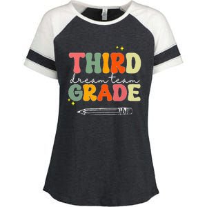 Third Grade Dream Team Teacher Appreciation Back To School Enza Ladies Jersey Colorblock Tee