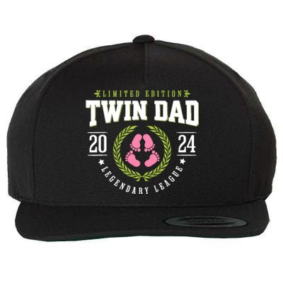 Twin Girl Dad Est 2024 Twin Dad To Be New Daddy Wool Snapback Cap