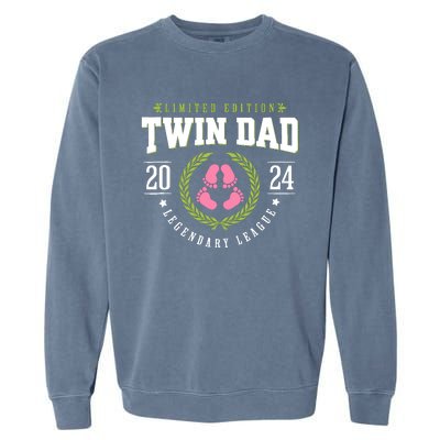 Twin Girl Dad Est 2024 Twin Dad To Be New Daddy Garment-Dyed Sweatshirt