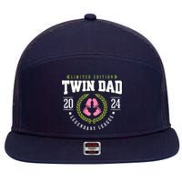 Twin Girl Dad Est 2024 Twin Dad To Be New Daddy 7 Panel Mesh Trucker Snapback Hat