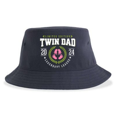 Twin Girl Dad Est 2024 Twin Dad To Be New Daddy Sustainable Bucket Hat