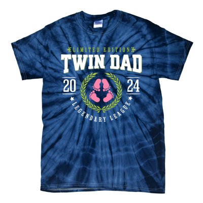 Twin Girl Dad Est 2024 Twin Dad To Be New Daddy Tie-Dye T-Shirt