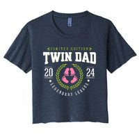 Twin Girl Dad Est 2024 Twin Dad To Be New Daddy Women's Crop Top Tee