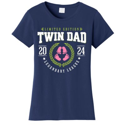 Twin Girl Dad Est 2024 Twin Dad To Be New Daddy Women's T-Shirt