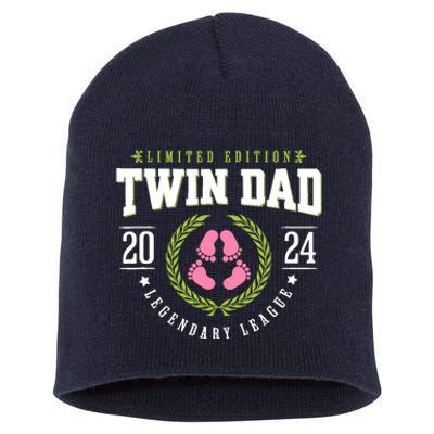 Twin Girl Dad Est 2024 Twin Dad To Be New Daddy Short Acrylic Beanie