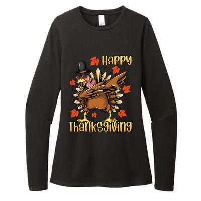 Thanksgiving Gift Dabbing Turkey Fall Cute Gift Womens CVC Long Sleeve Shirt