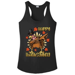 Thanksgiving Gift Dabbing Turkey Fall Cute Gift Ladies PosiCharge Competitor Racerback Tank