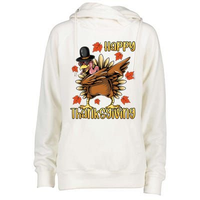 Thanksgiving Gift Dabbing Turkey Fall Cute Gift Womens Funnel Neck Pullover Hood