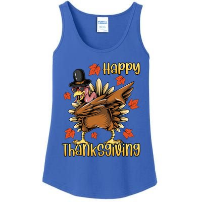 Thanksgiving Gift Dabbing Turkey Fall Cute Gift Ladies Essential Tank