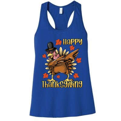 Thanksgiving Gift Dabbing Turkey Fall Cute Gift Women's Racerback Tank