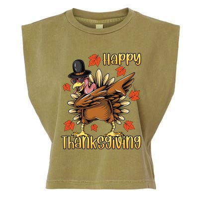 Thanksgiving Gift Dabbing Turkey Fall Cute Gift Garment-Dyed Women's Muscle Tee