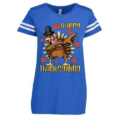 Thanksgiving Gift Dabbing Turkey Fall Cute Gift Enza Ladies Jersey Football T-Shirt