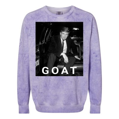 Trump Goat Donald Trump 2024 Gift Colorblast Crewneck Sweatshirt