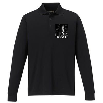 Trump Goat Donald Trump 2024 Gift Performance Long Sleeve Polo