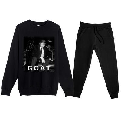 Trump Goat Donald Trump 2024 Gift Premium Crewneck Sweatsuit Set