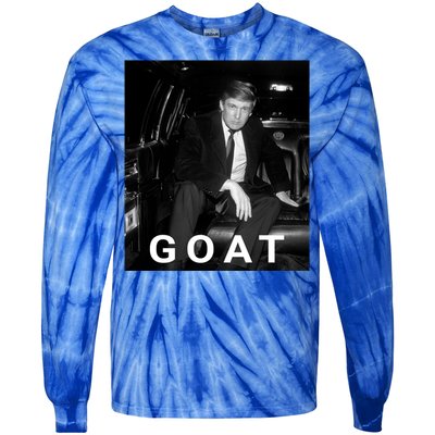 Trump Goat Donald Trump 2024 Gift Tie-Dye Long Sleeve Shirt