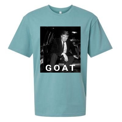 Trump Goat Donald Trump 2024 Gift Sueded Cloud Jersey T-Shirt