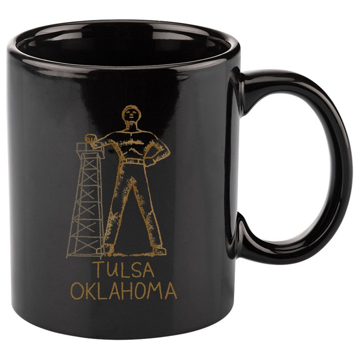 Tulsa Golden Driller Oklahoma 11oz C Handle Ceramic Mug