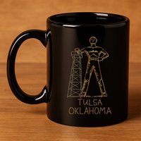 Tulsa Golden Driller Oklahoma 11oz C Handle Ceramic Mug
