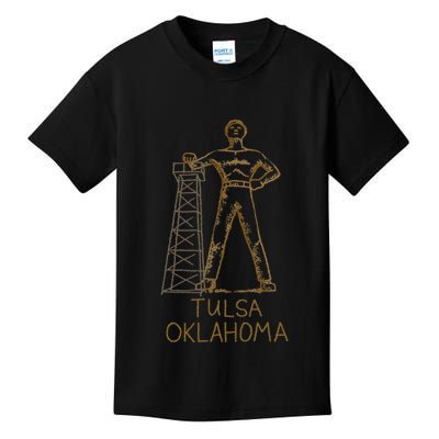 Tulsa Golden Driller Oklahoma Kids T-Shirt