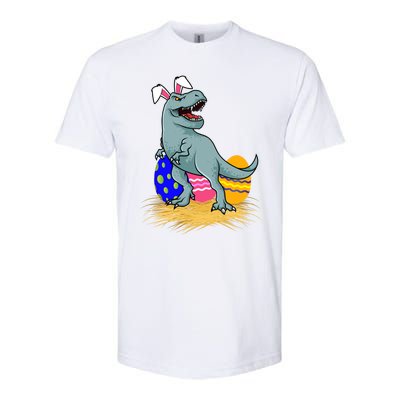 Tmeaningful Giftrex Dinosaur Easter Holiday Bunny Ears Color Egg Hunt Funny Gift Softstyle CVC T-Shirt