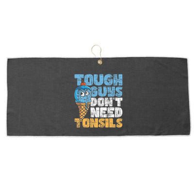 Tough Guys DonT Need Tonsils Tonsil Removal Tonsillectomy Large Microfiber Waffle Golf Towel