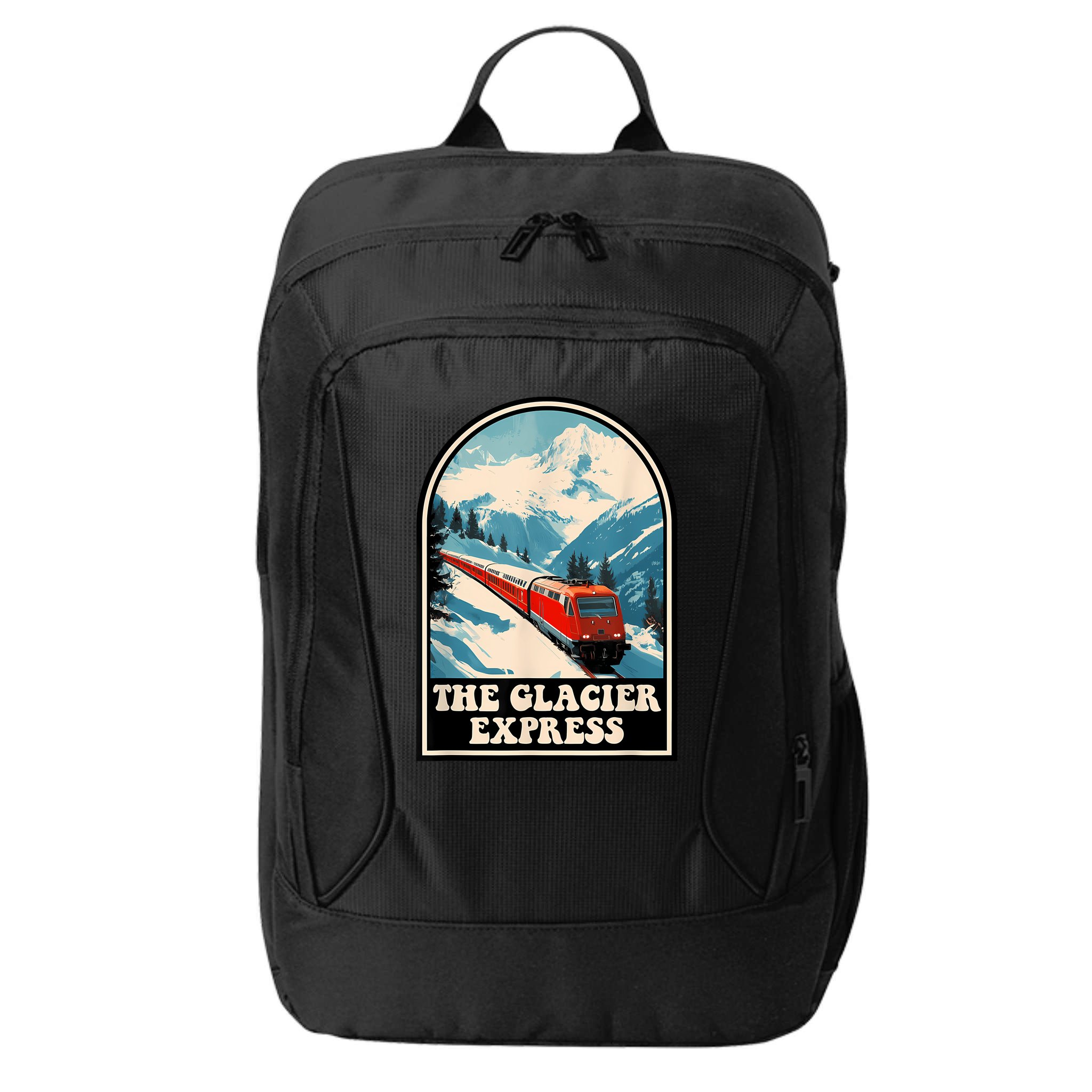 The Glacier Express Switzerland Swiss Train Mountains Winter City Backpack