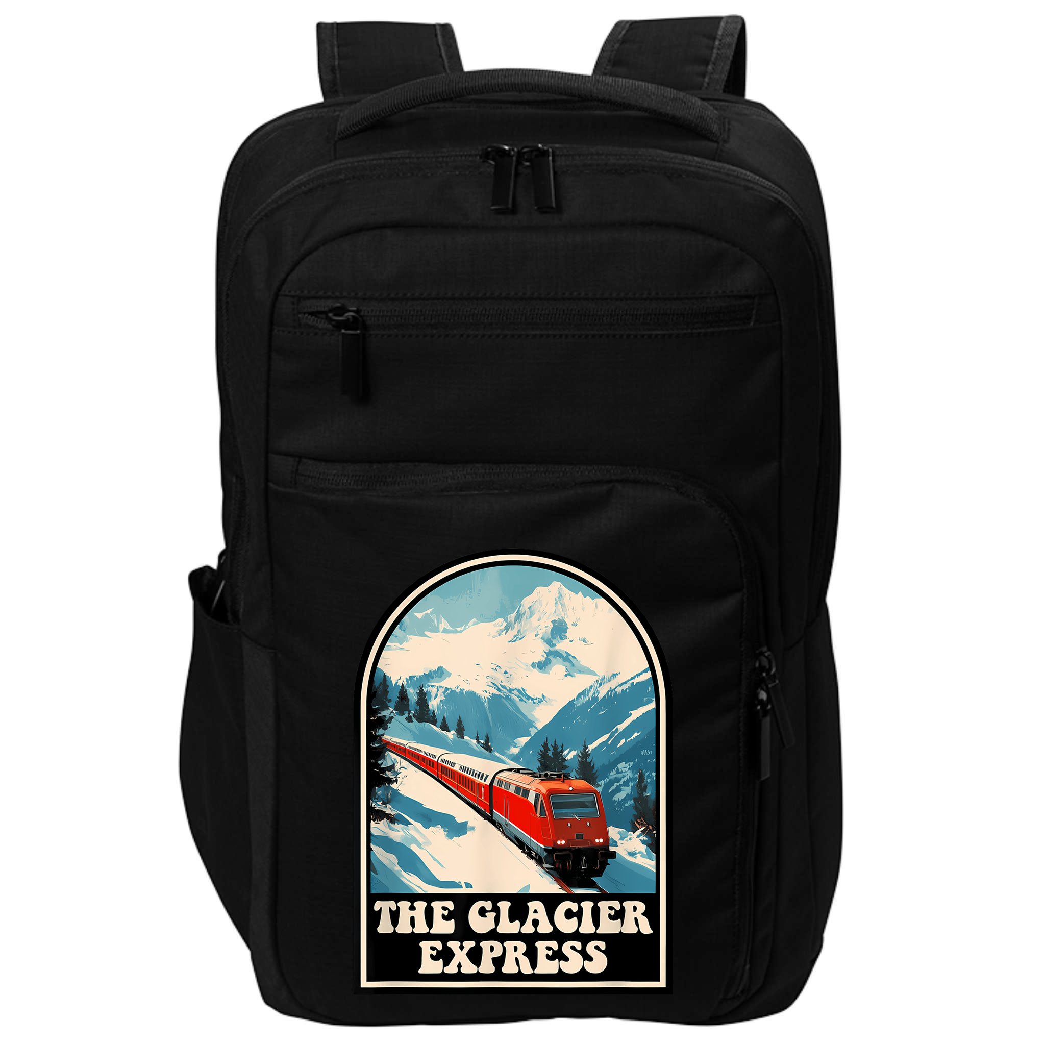 The Glacier Express Switzerland Swiss Train Mountains Winter Impact Tech Backpack