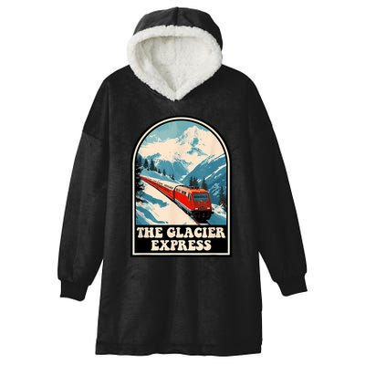 The Glacier Express Switzerland Swiss Train Mountains Winter Hooded Wearable Blanket