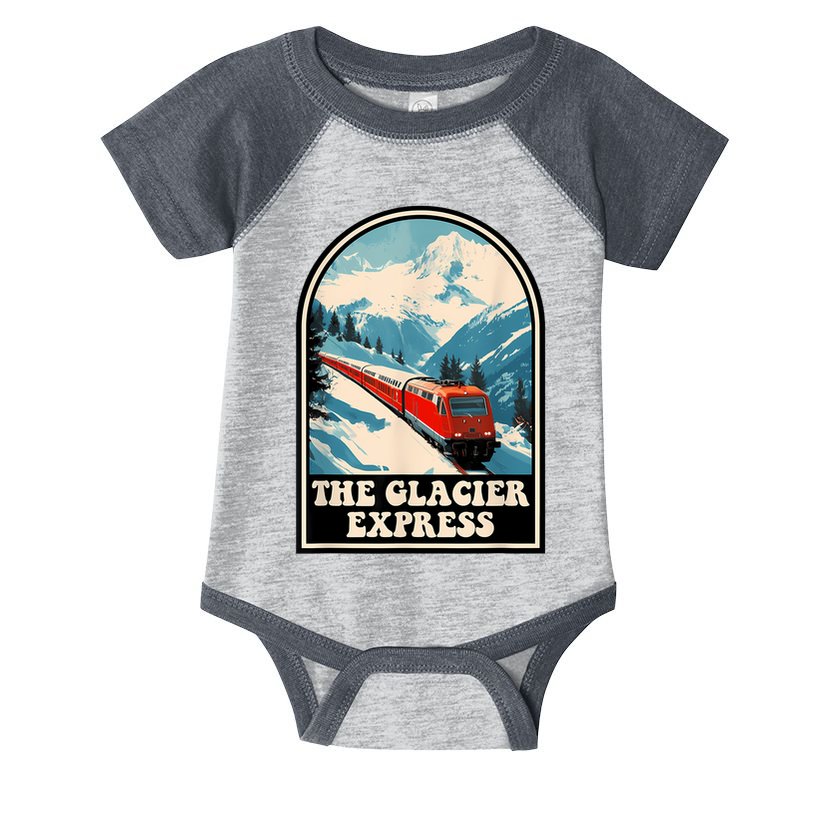 The Glacier Express Switzerland Swiss Train Mountains Winter Infant Baby Jersey Bodysuit