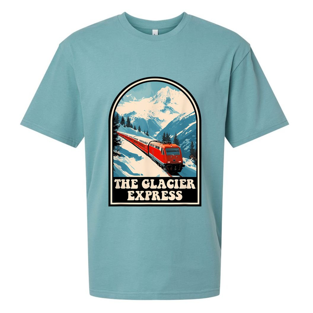 The Glacier Express Switzerland Swiss Train Mountains Winter Sueded Cloud Jersey T-Shirt