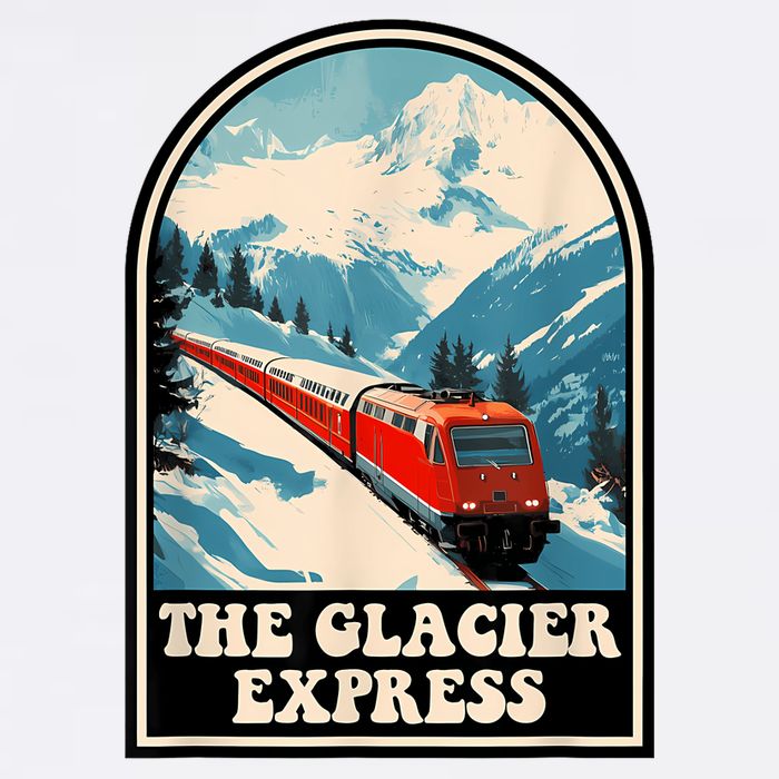 The Glacier Express Switzerland Swiss Train Mountains Winter Cooling Performance Crew T-Shirt