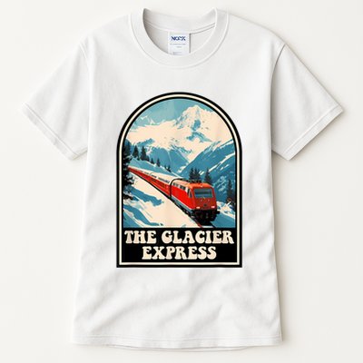 The Glacier Express Switzerland Swiss Train Mountains Winter Tall T-Shirt