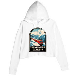 The Glacier Express Switzerland Swiss Train Mountains Winter Crop Fleece Hoodie