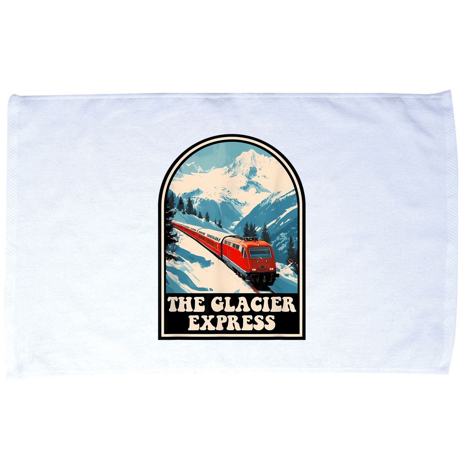 The Glacier Express Switzerland Swiss Train Mountains Winter Microfiber Hand Towel